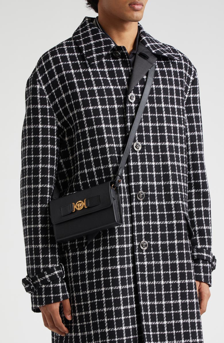 Versace Medusa Biggie Crossbody Bag, Alternate, color, Black-Versace Gold