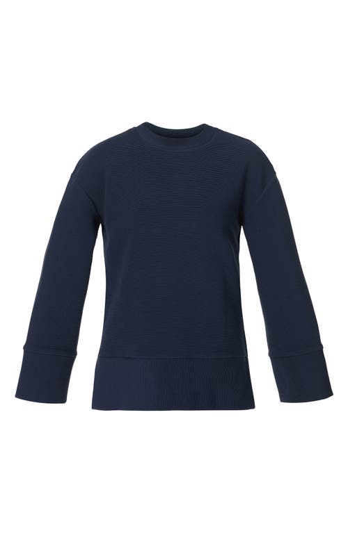 Sweaty Betty Peaceful Ottoman Rib Sweatshirt In Navy Blue