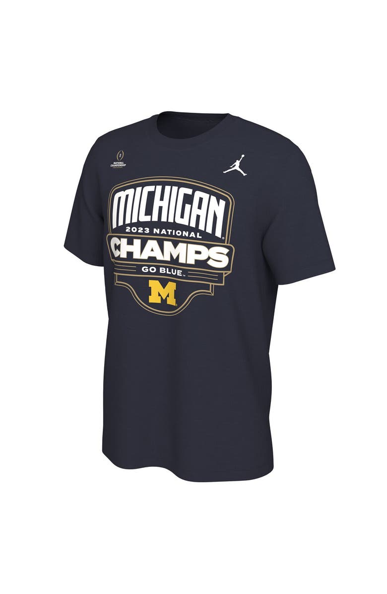 Jordan Brand Men's Jordan Brand Navy Michigan Wolverines College Football Playoff 2023 National Champions Celebration T-Shirt, Alternate, color, 