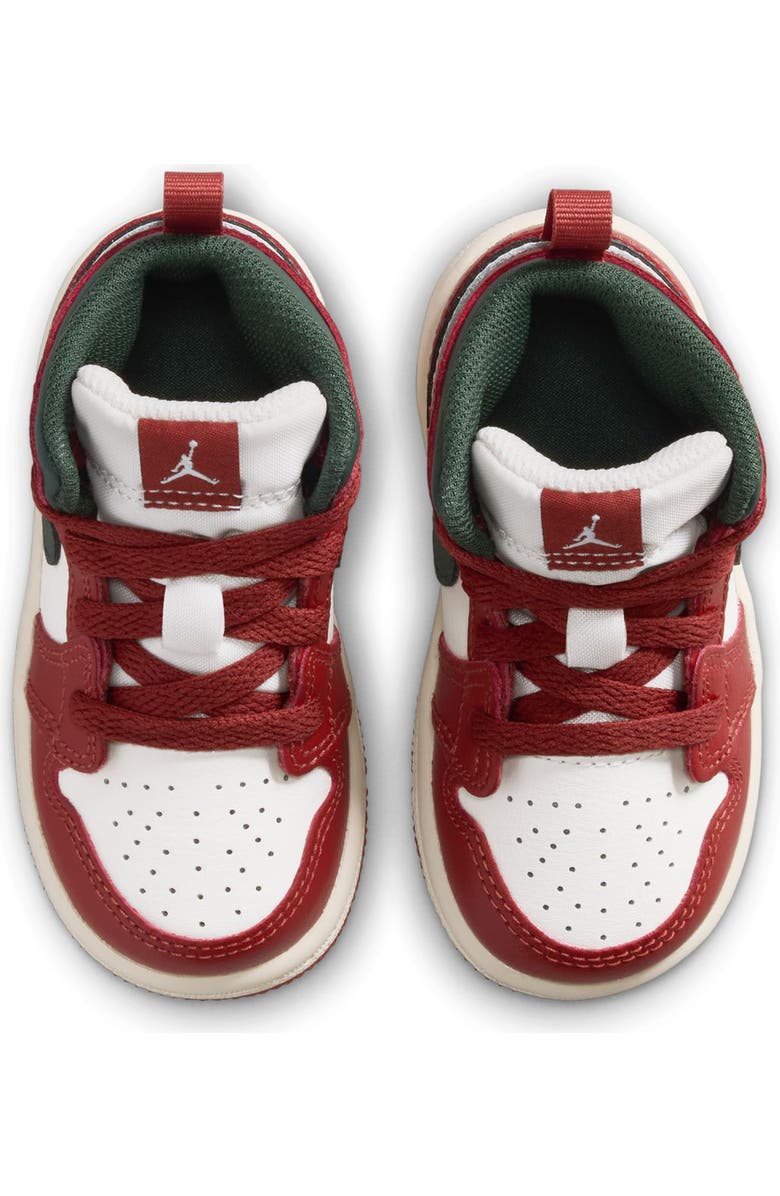 Nike Kids' Air Jordan 1 Mid Sneaker, Alternate, color, Sail/ Green/ Pure Platinum