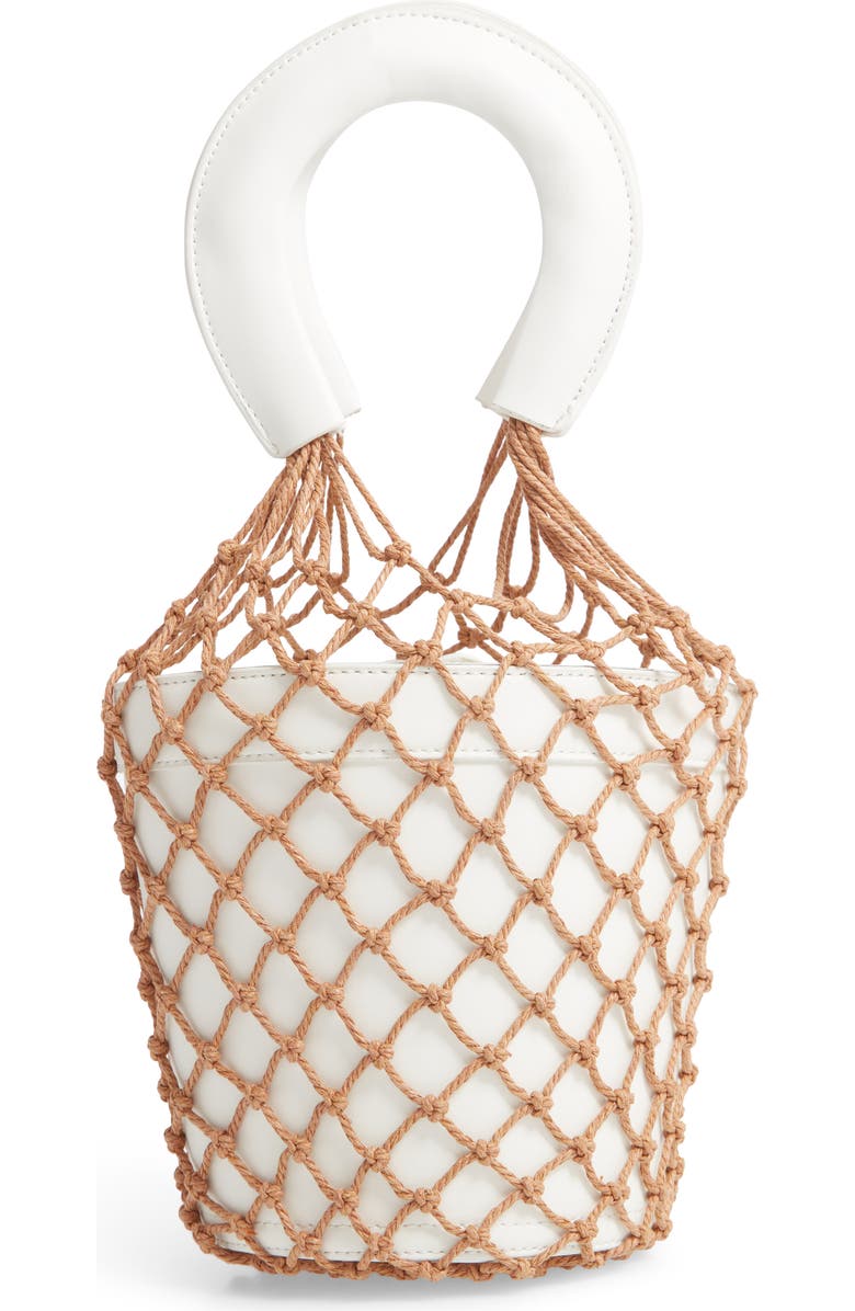 Knotty Net Faux Leather Bucket Bag, Main, color,