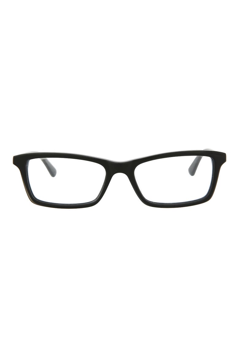 50mm Core Rectangle Optical Glasses, Main, color, BLACK BLACK TRANSPARENT