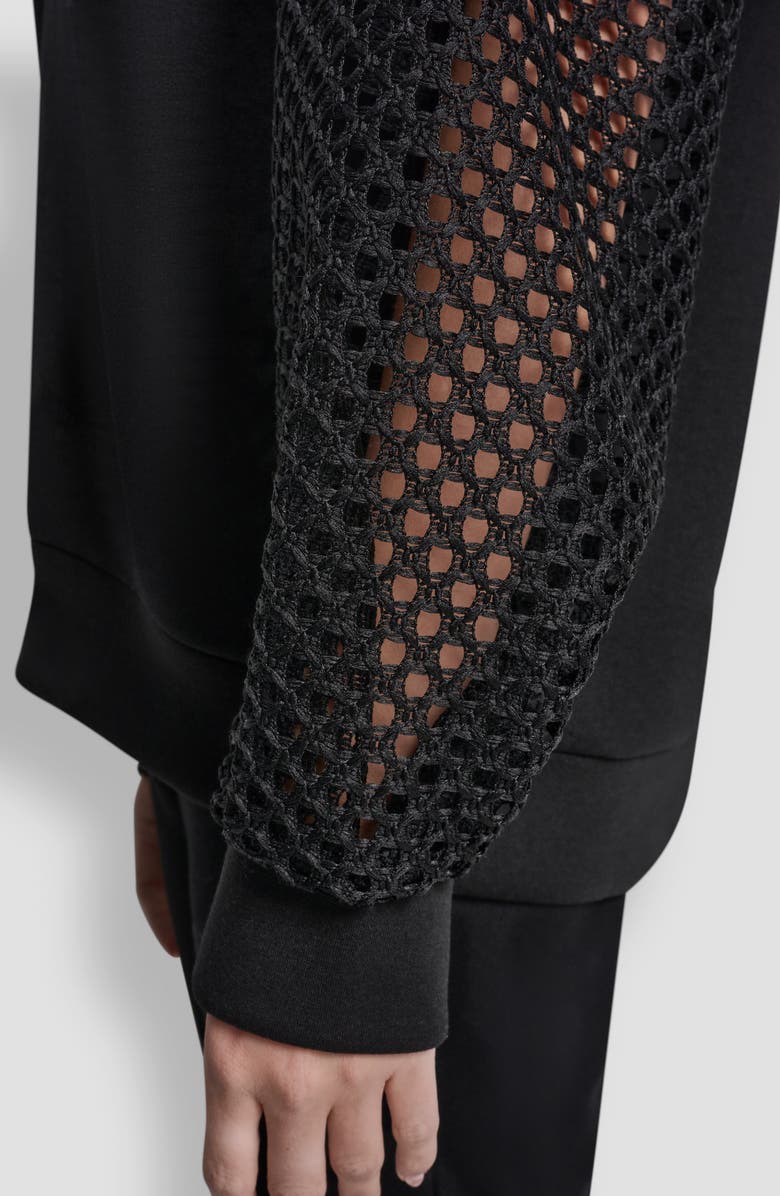 DKNY Fauchet Sleeve Pullover Top, Alternate, color, Black/Black