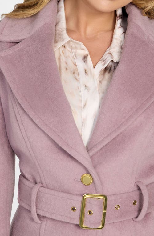 Marciano Alice Belted Coat With Removable Faux Fur Collar In Purple