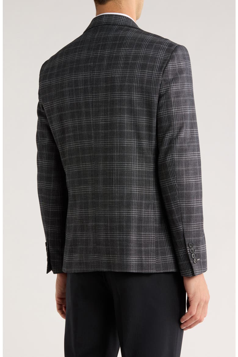 Plaid Two-Button Sport Coat, Alternate, color, BLACK