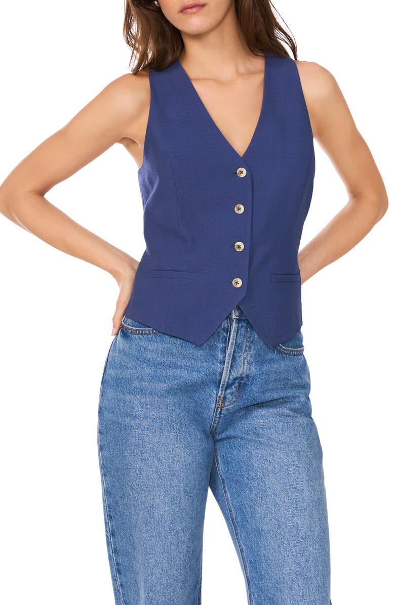 1.STATE Buton-Up Vest, Main, color, Indigo Night