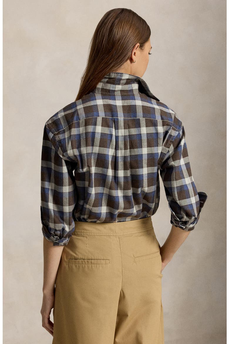 Plaid Relaxed Fit Cotton Twill Shirt, Alternate, color, 2072 BR BL
