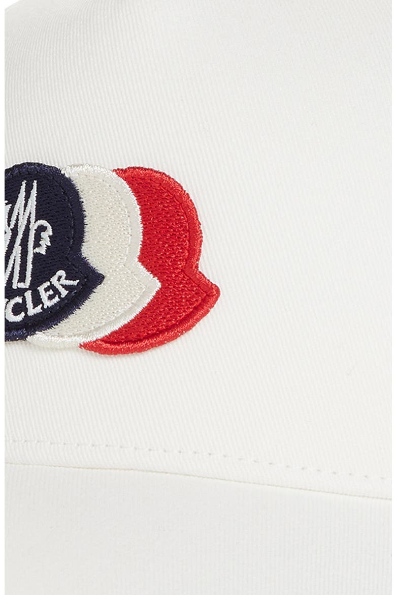 Kids' Tricolor Logo Patch Cotton Gabardine Baseball Cap, Alternate, color, WHITE