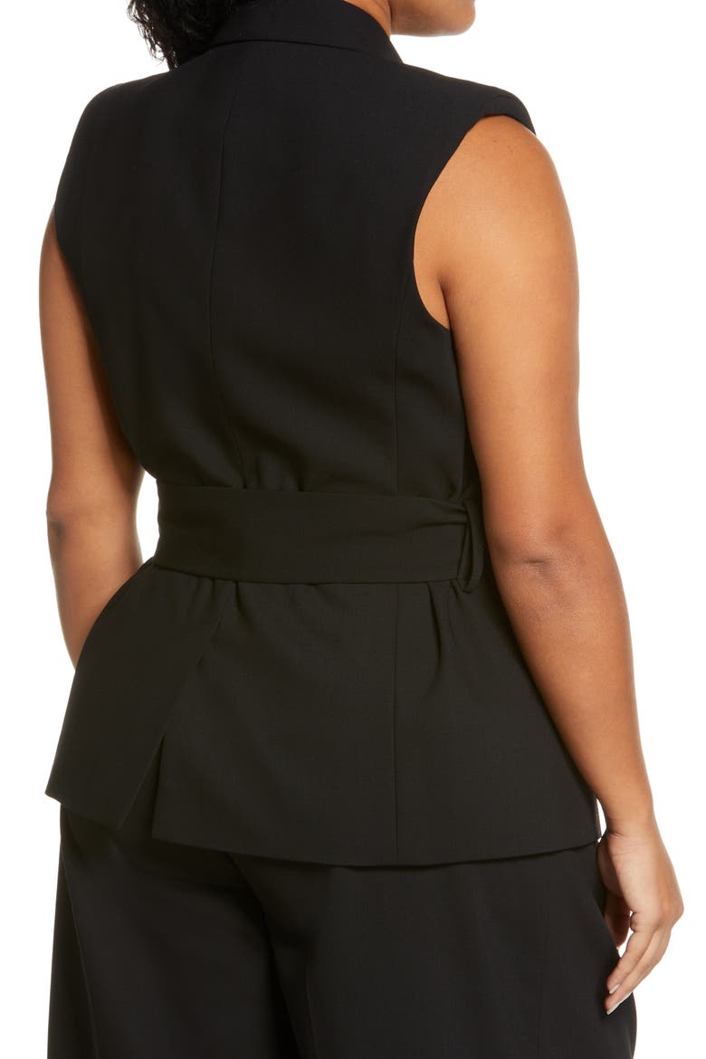 Tailored Wool Blend Blazer Vest, Alternate, color, BLACK