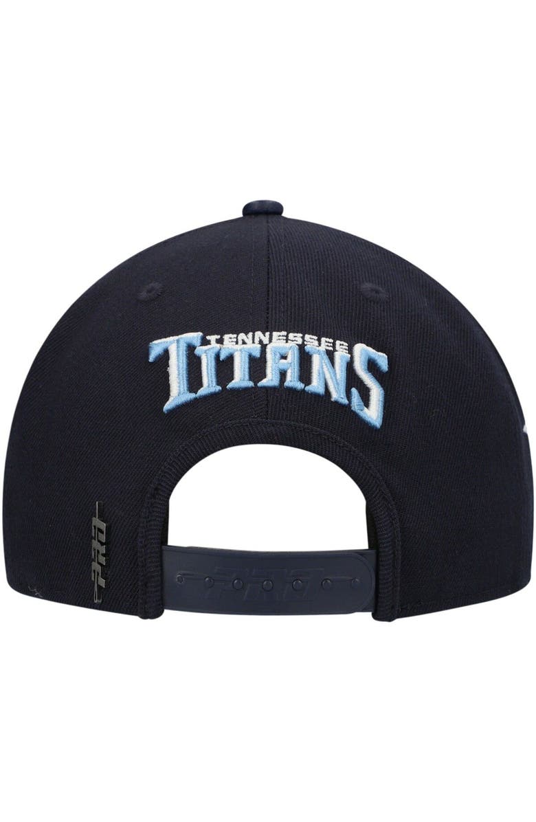 PRO STANDARD Men's Pro Standard Navy Tennessee Titans Script Wordmark Snapback Hat, Alternate, color, Navy