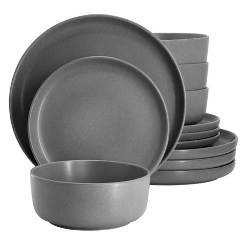 Bryant Park 12 Piece Reactive Stoneware Dinnerware Set