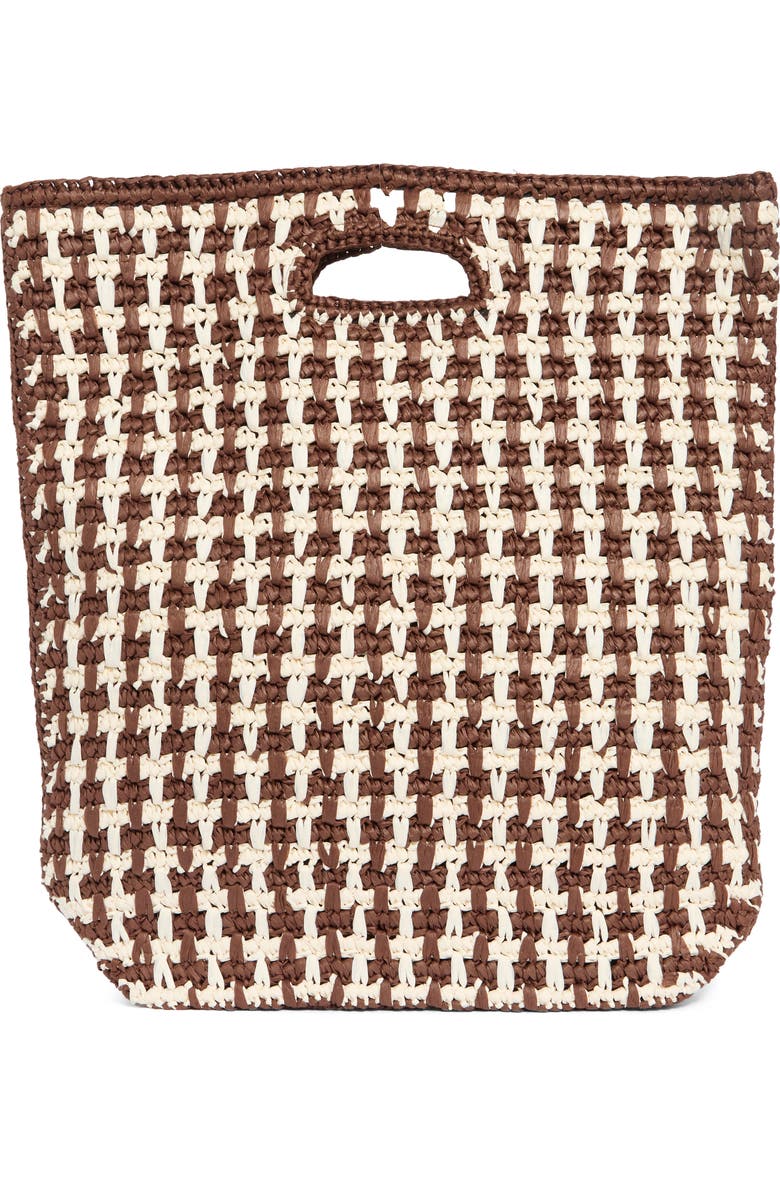 A.L.C. Rori Woven Straw Tote Bag, Alternate, color, Chocolate/ Ivory