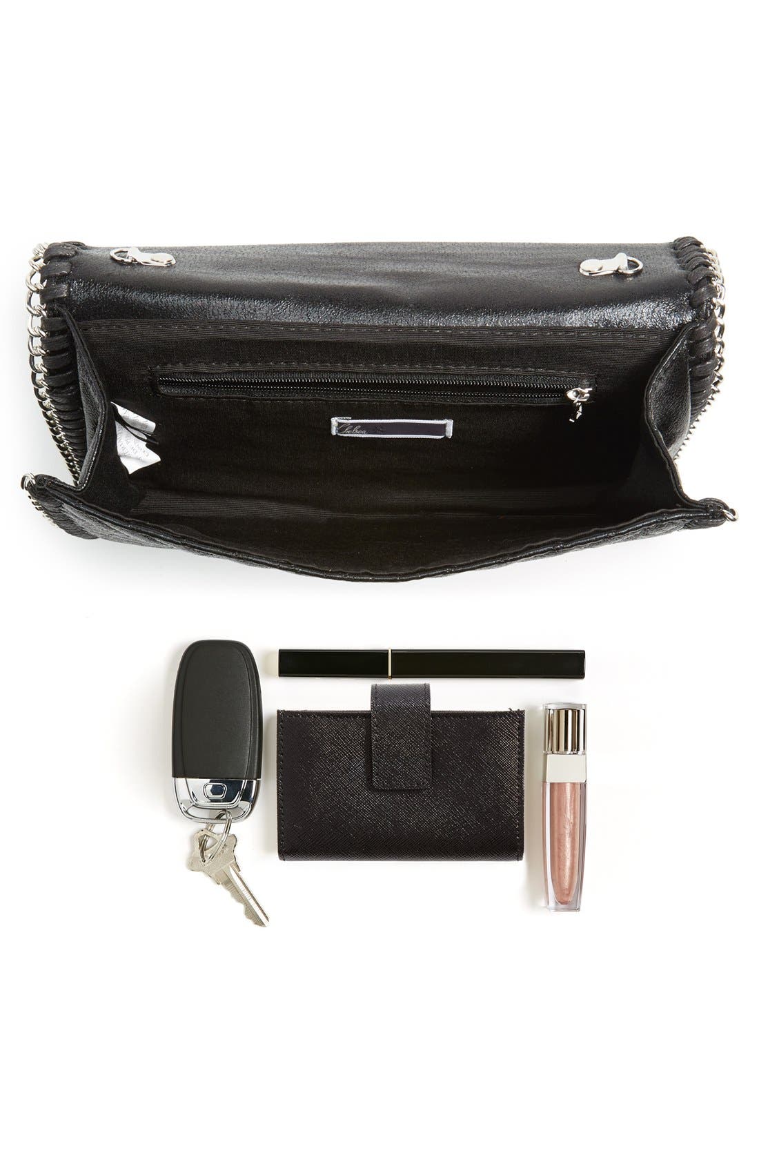 Quilted Mini Clutch, Alternate, color, BLACK