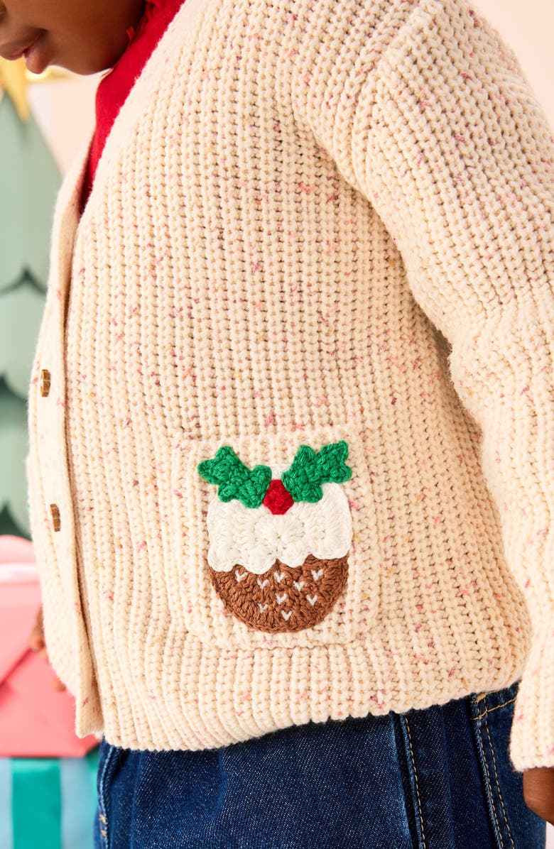 NEXT Kids' Christmas Pocket Cardigan, Alternate, color, Neutral