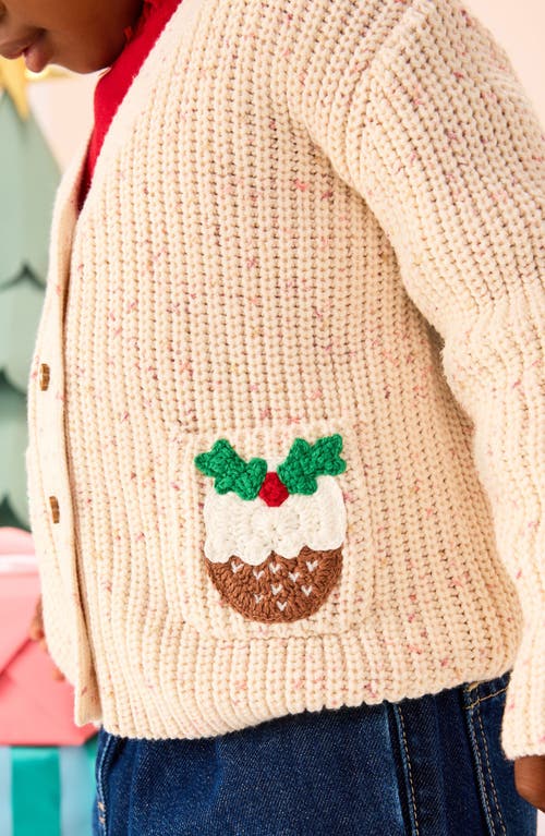 Next Kids' Christmas Pocket Cardigan In Neutral