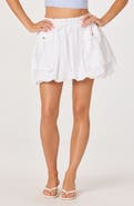 ASTR the Label Rey Bubble Hem Drawstring Cotton Miniskirt