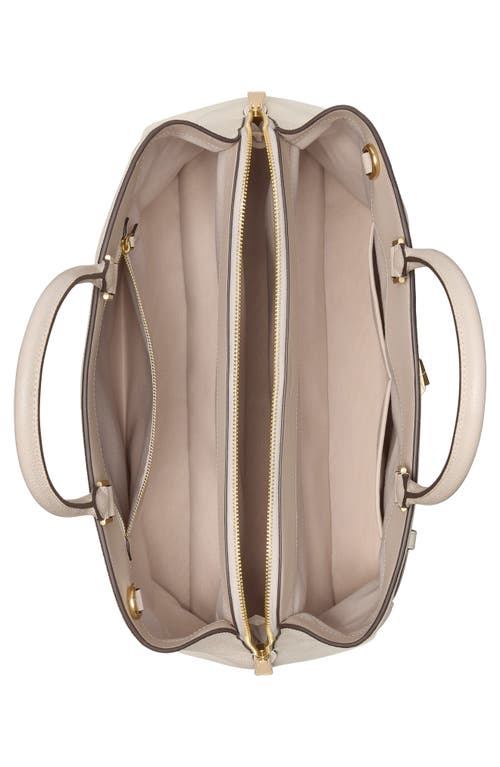 Kate Spade New York Deco Colorblock Pebble Leather Satchel In White