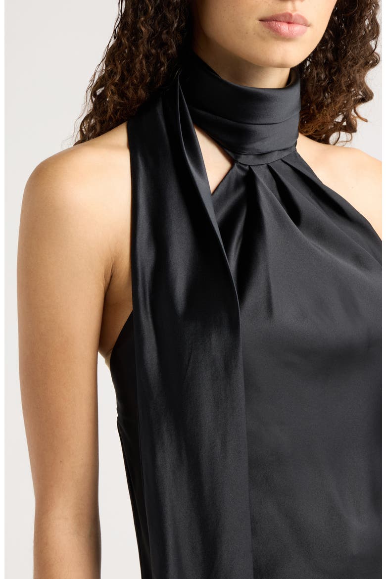 Sabi Scarf Fringe Sleeveless Silk Top, Alternate, color, BLACK