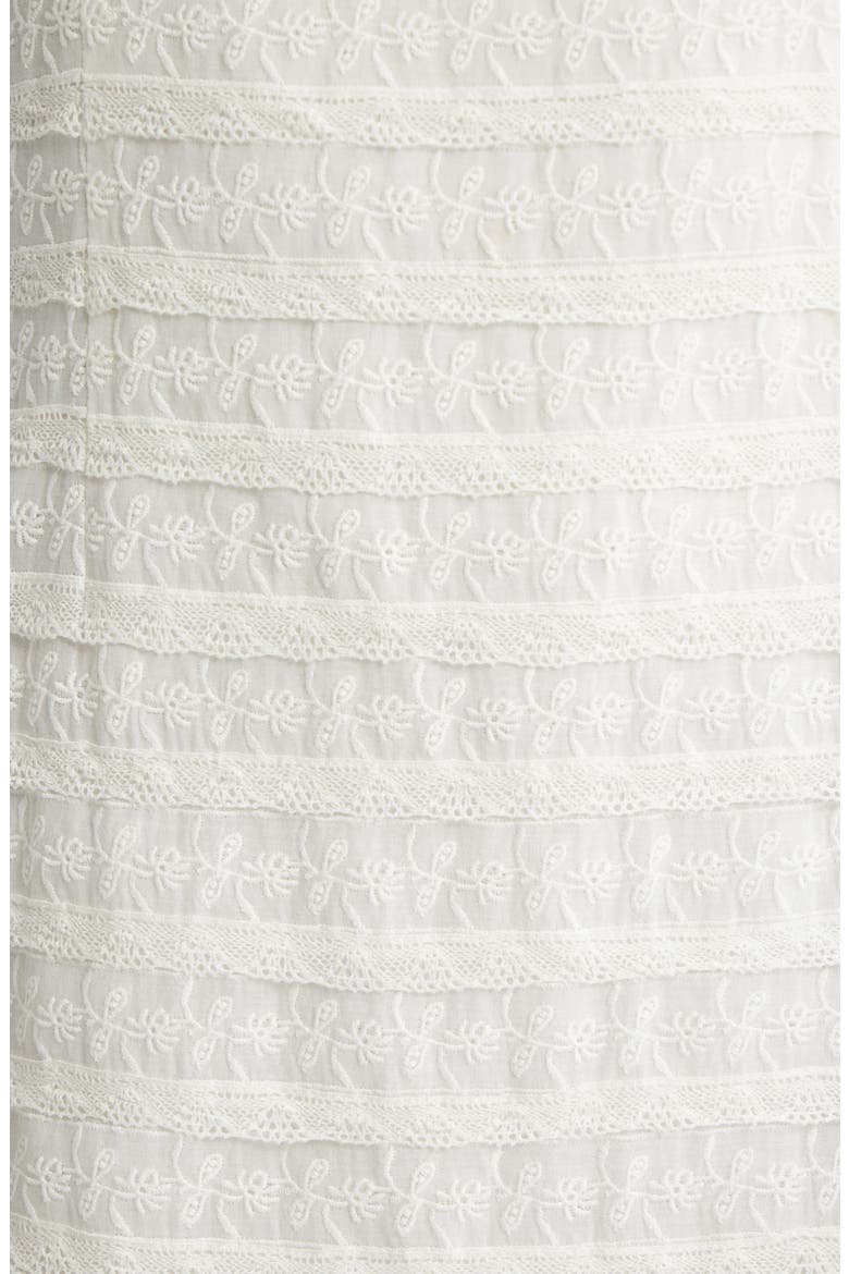 Verna Embroidered Lace Cotton Dress, Alternate, color, WHITE