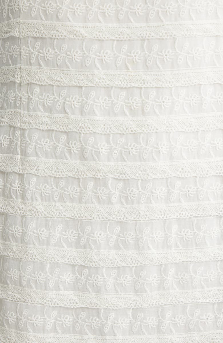 LoveShackFancy Verna Embroidered Lace Cotton Dress, Alternate, color, 