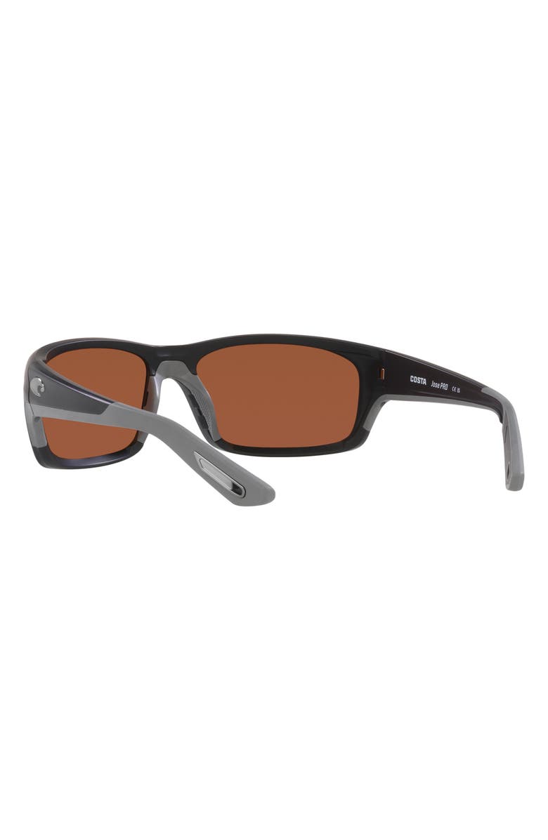 Costa Del Mar Jose Pro 62mm Polarized Rectangular Sunglasses, Alternate, color, Matte Black