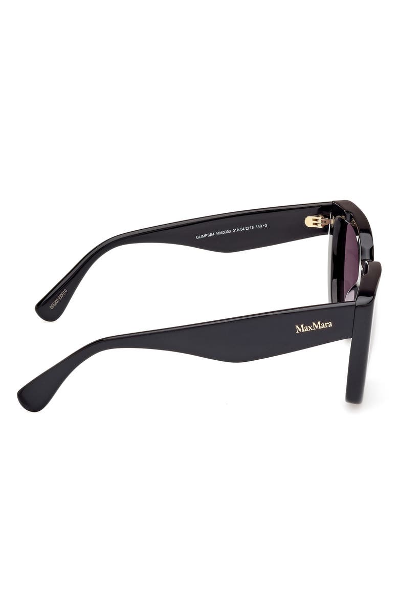 Max Mara Glimpse4 54mm Polarized Cat Eye Sunglasses, Alternate, color, Shiny Black / Smoke
