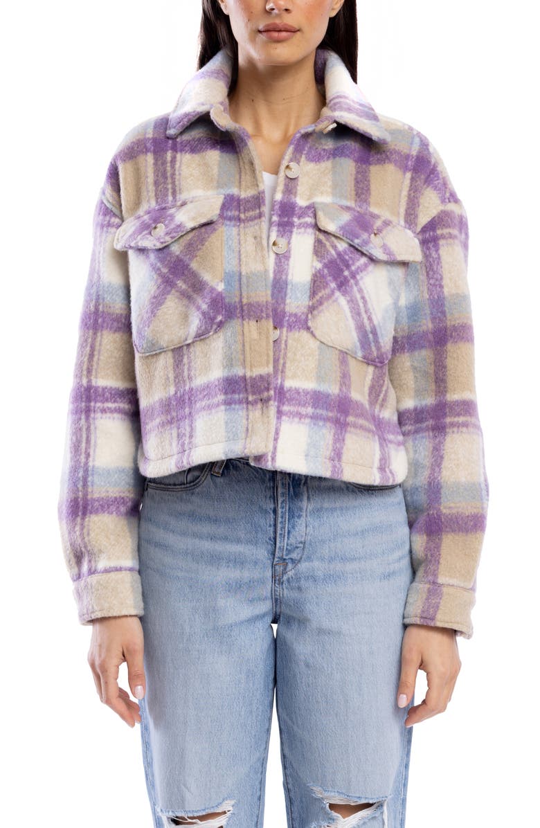 BLANKNYC Crop Plaid Shacket, Main, color,