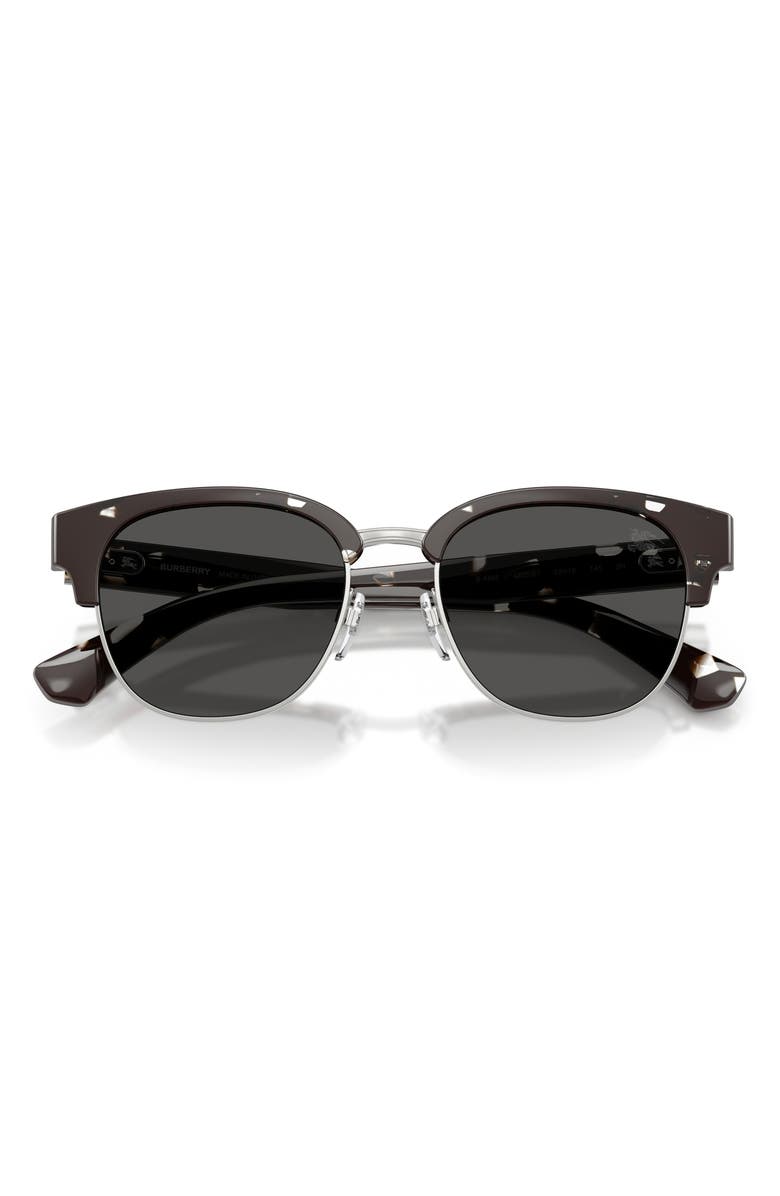 Burberry 52mm Round Sunglasses, Alternate, color, Black Havana / Dark Grey