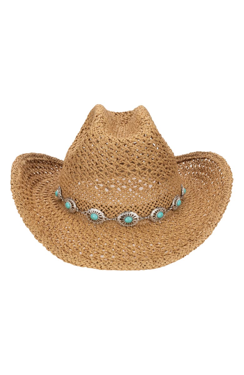 San Diego Hat Coastal Straw Cowboy Hat, Alternate, color, Toast
