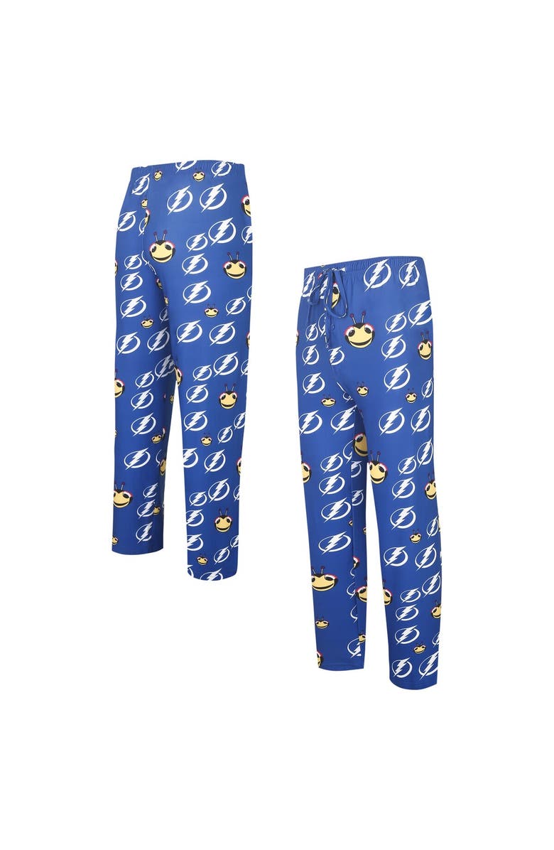 CONCEPTS SPORT Men's Concepts Sport Blue Tampa Bay Lightning Gauge Allover Print Knit Sleep Pants, Alternate, color,