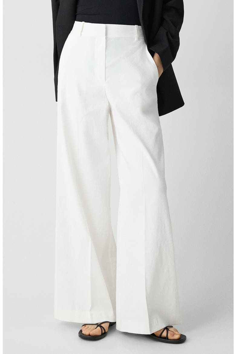 Linen Blend Wide Leg Pants, Main, color, WHITE