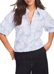 MINT VELVET Cotton Jacquard Striped Shirt
