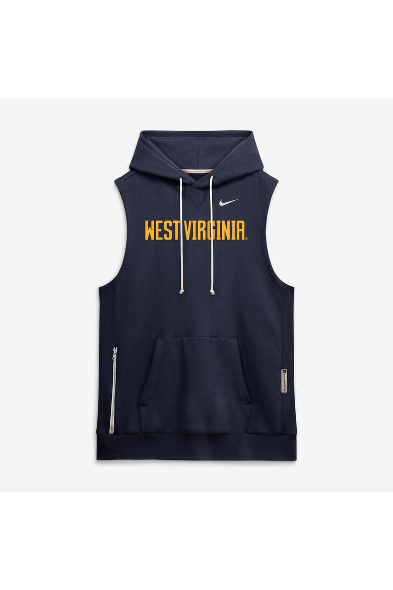 Men's Nike  Navy West Virginia Mountaineers 2026 Sideline Sleeveless Dri-FIT Hoodie, Alternate, color, Navy