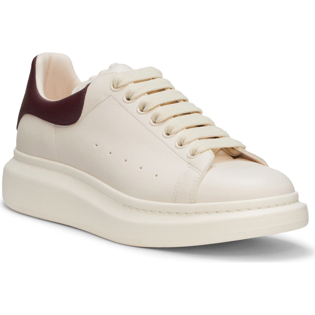 Shop Alexander Mcqueen Mcqueen Oversized Sneaker In Off White/bordeaux