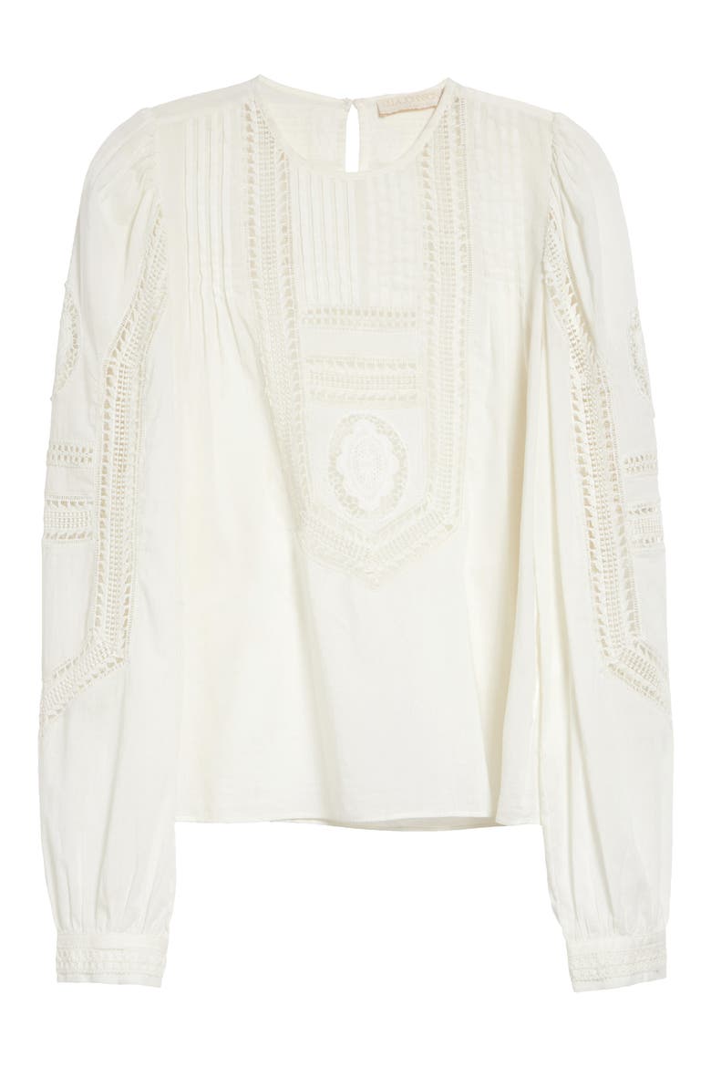 Marlowe Long Sleeve Cotton Top, Alternate, color, PRISTINE