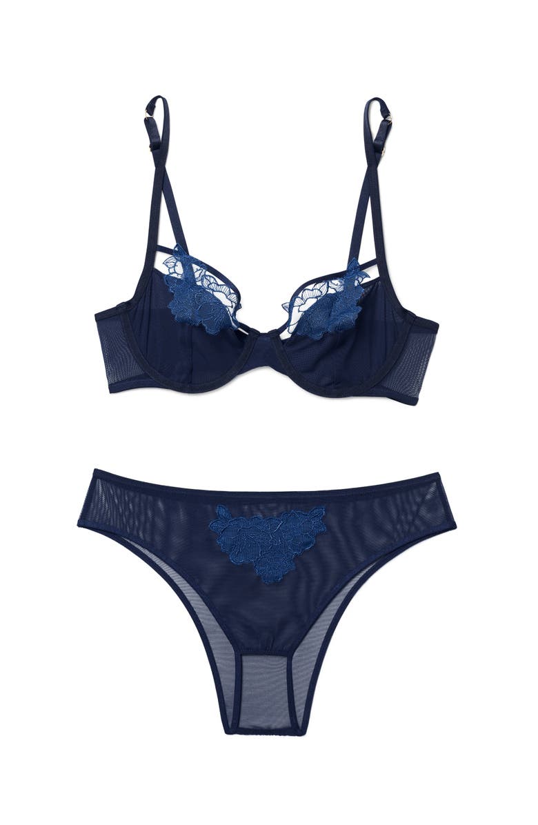 Adore Me Andy Unlined Demi Bra, Alternate, color, Dark Blue