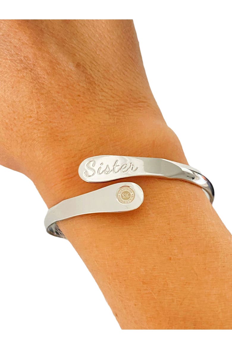 Sister Bracelets Engraved My best friend from the start, Alternate, color, Silver