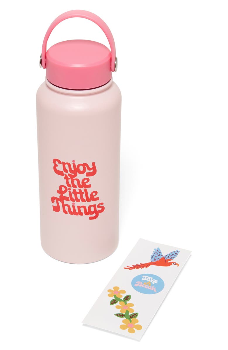 ban.do Enjoy the Little Things Stainless Steel Water Bottle, Main, color,