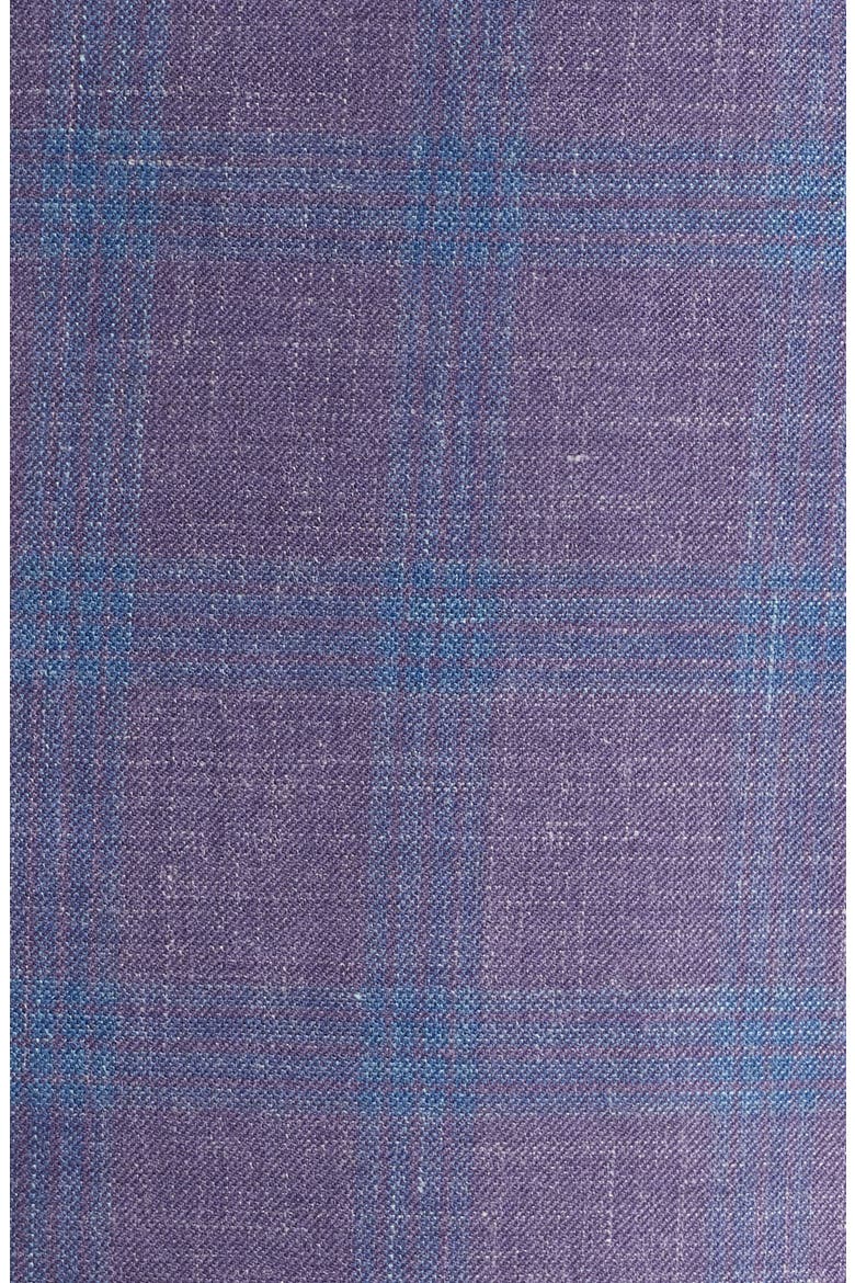 Purple & Blue Plaid Slub Wool Blend Sport Coat, Alternate, color, LILAC