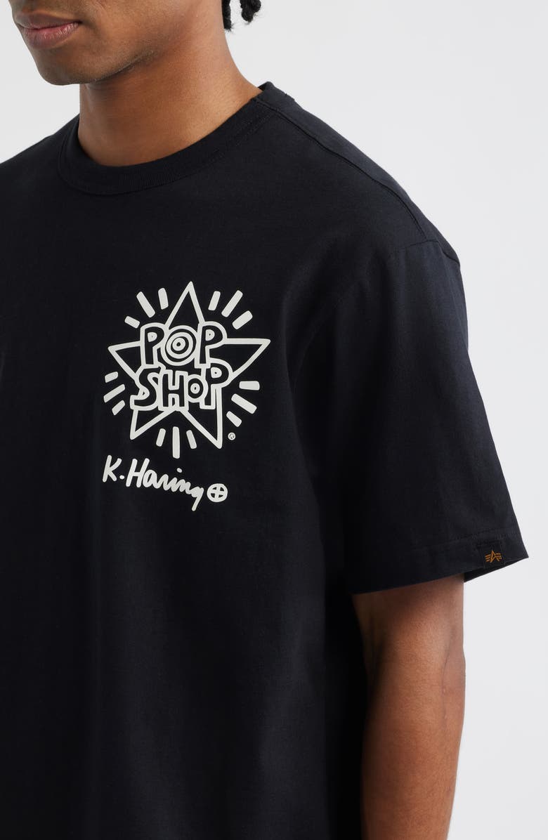 Alpha Industries x Keith Haring Pop Shop Graphic T-Shirt, Alternate, color, Black