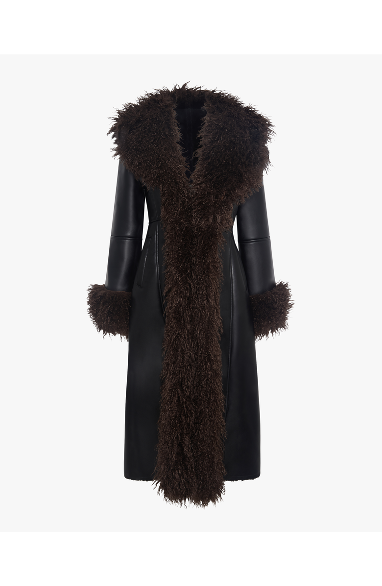 WeWoreWhat Penny Lane Coat, Alternate, color, Black/Brown
