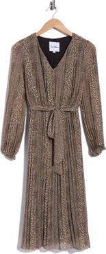 Sam Edelman Animal Print Long Sleeve Dress