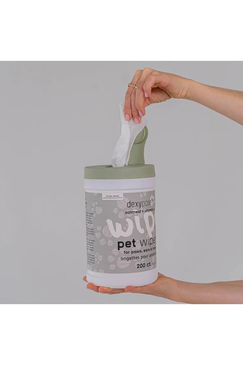 Pet Wipes Oatmeal & Vitamin E, 200Ct, Alternate, color, White