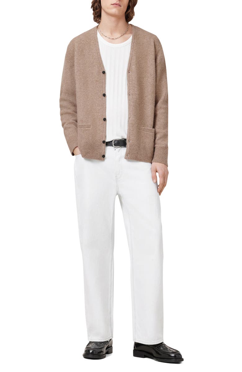 AllSaints Renn Merino Wool & Alpaca Blend Cardigan, Alternate, color, Wern Brown