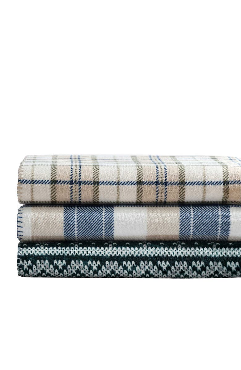 Nautica Fairisle Reversible Throw Blanket, Alternate, color, Green