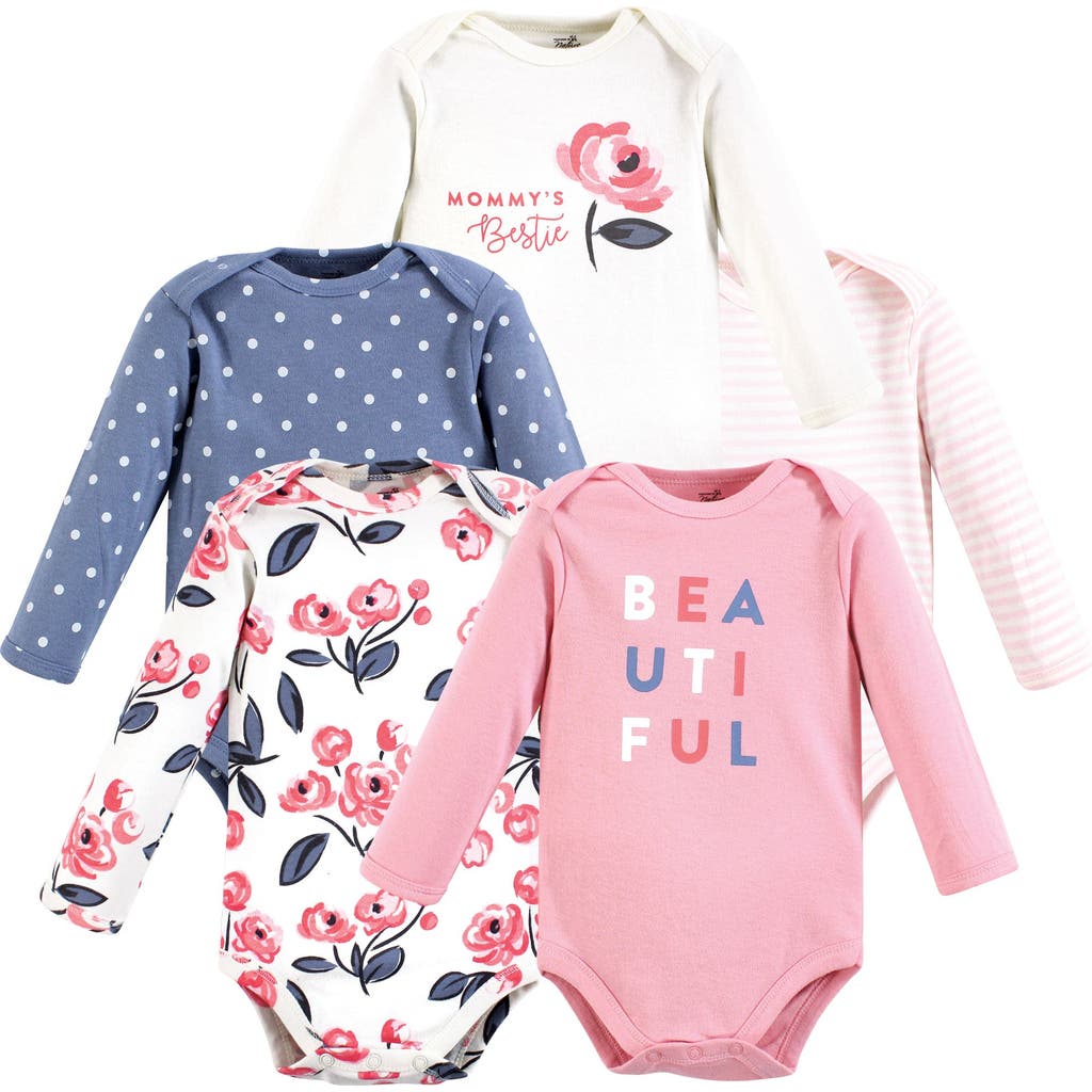 Touched By Nature Little Soft Organic Cotton Long-sleeve One-piece Essentials In Pink