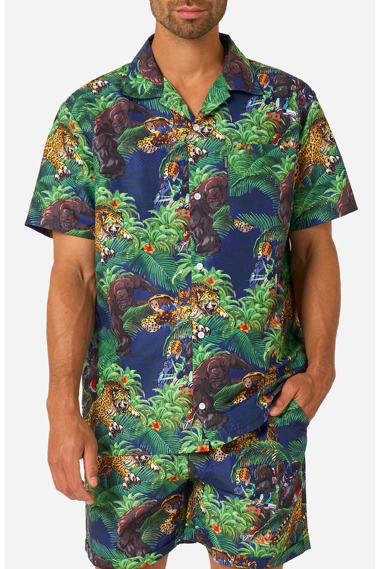 Transformers Disguise of the Print Camp Shirt & Shorts Set, Main, color, MULTICOLOR