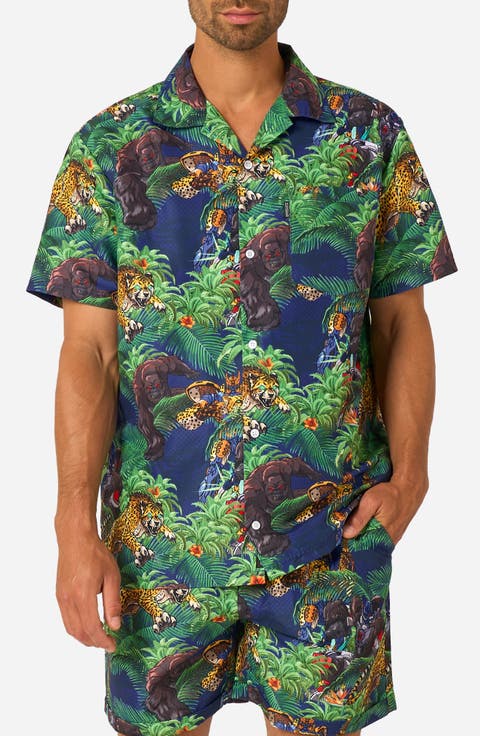 Transformers Disguise of the Print Camp Shirt & Shorts Set