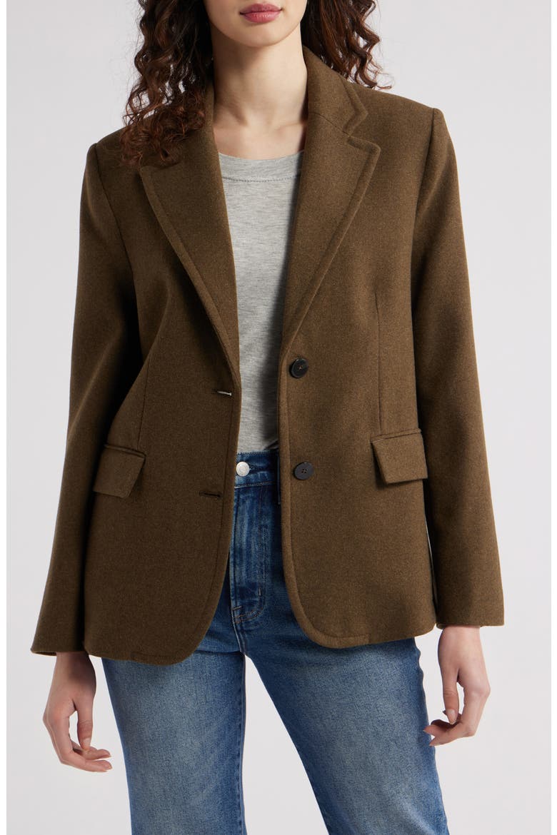 Wool Blend Blazer, Main, color, BEIGE - KHAKI
