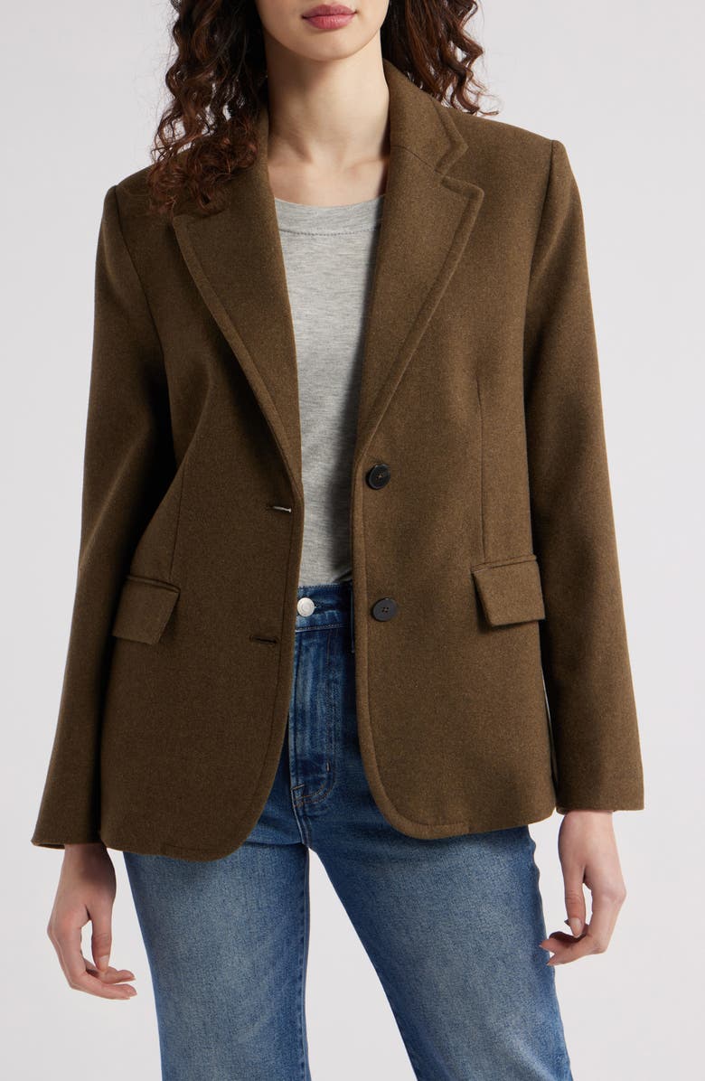 MANGO Wool Blend Blazer, Main, color, 